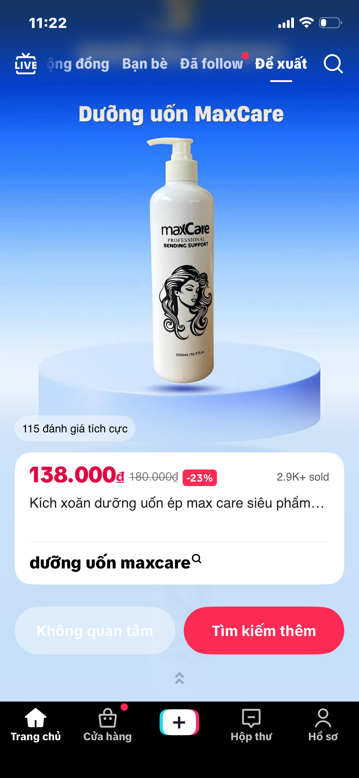 kích xoăn dưỡng uốn ép maxcare